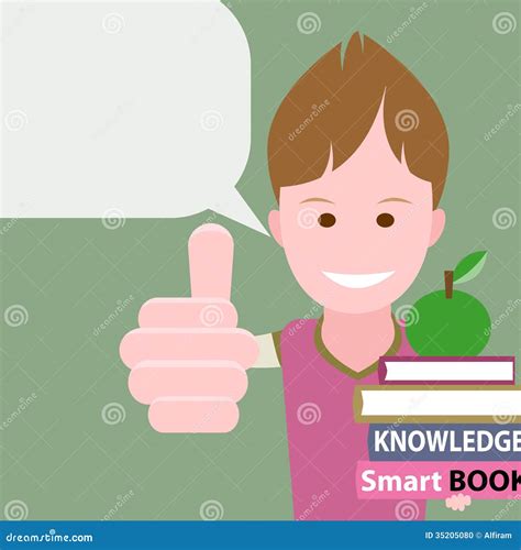 Boy Holds A Stack Of Books Stock Vector Illustration Of School 35205080