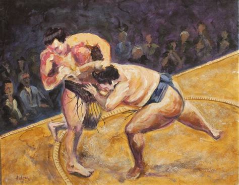 Sumo Wrestling 7 Painting By Mike Halem Fine Art America