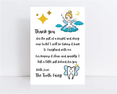 Tooth Fairy Letter Tooth Fairy Letter Instant Download Tooth Fairy