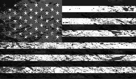 An American Flag With Grungy Paint And Stars On The Bottom In Black