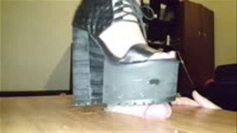 cock crushed under chunky platform sandals girls in heels clips4sale