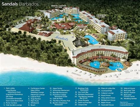 Resort Map Sandals Barbados Barbados