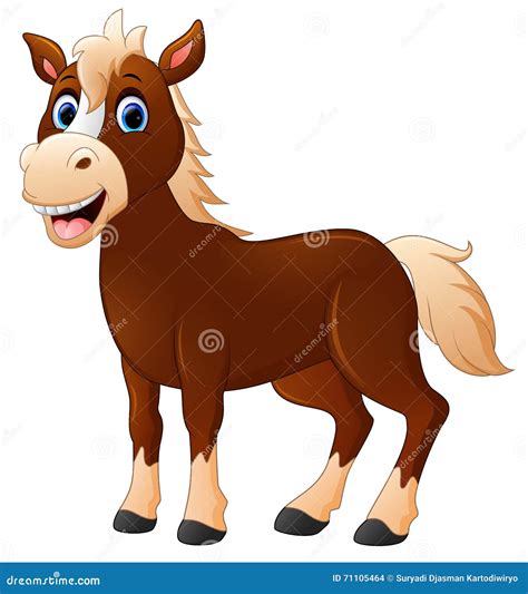 Cute Horse Cartoon Stock Vector Illustration Of Enjoy 71105464