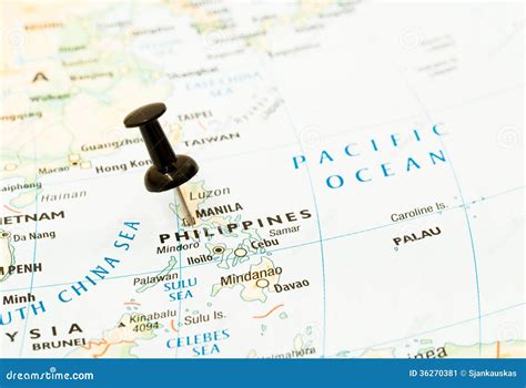 Philippines Manila Map Pin Stock Image Image Of Business Travelling