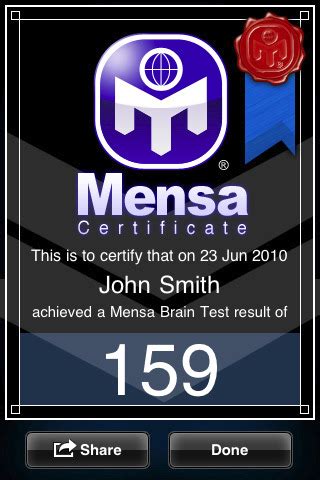 Simply, the only thing required is scoring in the top 2% of any of a number of standardized tests — some of these going back to elementary school, and still obtainable. Mensa Brain Test iPhone app review | AppSafari