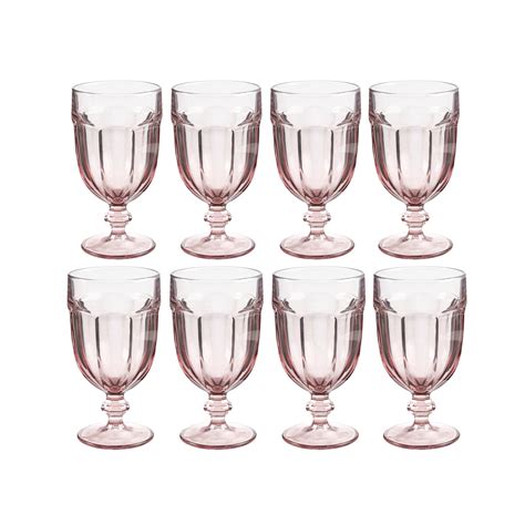 Vintage Libbey Duratuff Goblets Pink Stemmed Glassware Beverage Glasses Set Of 8 Chairish