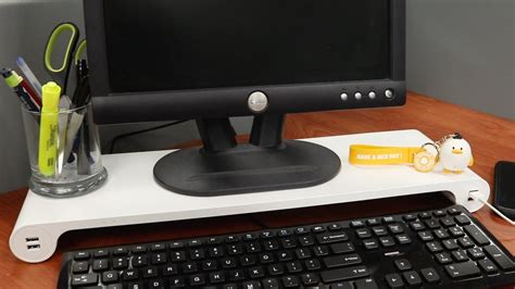 Quirky Space Bar Monitor Stand With Charging Usb Ports Youtube