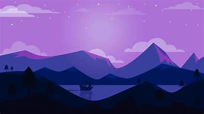 Minimalist Landscape Minimal Wallpapers Purple Background Ship