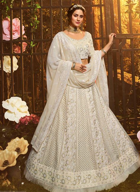 Buy Online White Color Lehenga Choli 158852 Wedding Lehenga Choli