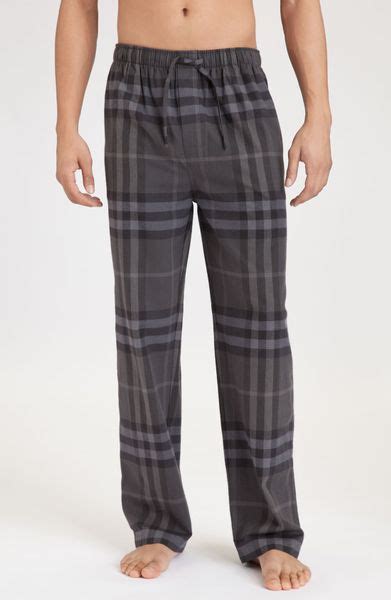 Burberry Check Print Pajama Pants In Gray For Men Smoked Charcoal Lyst