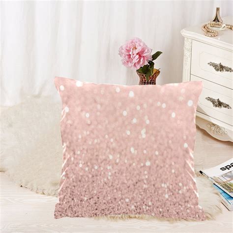 Mkhert Rose Gold Glitter Throw Pillowcase Pillow Cover Cushion Couver