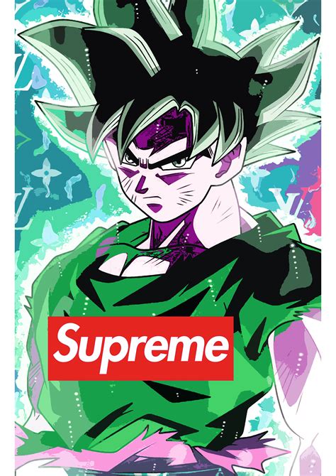 Bright, flashy aura surrounds the cartoon super hero. Goku Supreme - DEATH