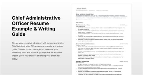 Chief Administrative Officer Resume Example And Writing Guide