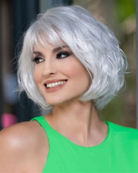 Silver Gray Wig Full Head Cover Wig Womens Wig Female Short Hair Ebay