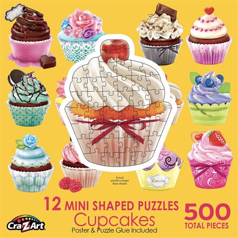 1000 piece jigsaw puzzle finished size: Cra-Z-Art Multi-Shaped 500 Piece Jigsaw Puzzles - Cupcakes ...