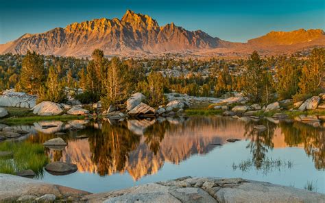 Download Wallpapers Evening Sunset Mountain Landscape Lake Sierra