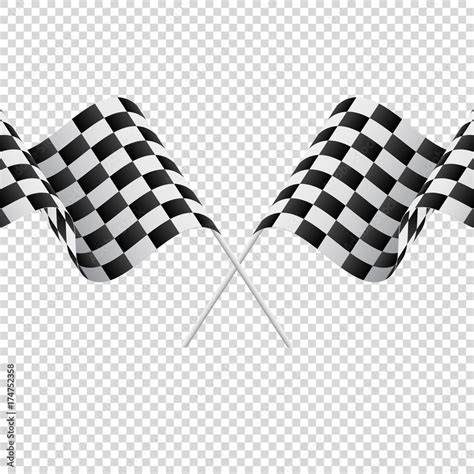 Waving Checkered Flags On Transparent Background Racing Flags Vector