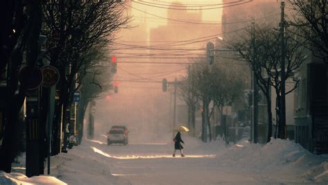 Snowy Day In Sapporo Japan Wallpapers