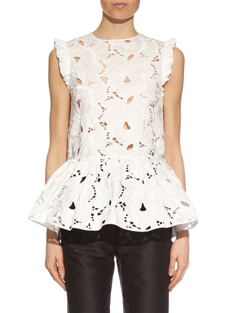 Also set sale alerts and shop exclusive offers only on shopstyle. N°21 Lace Floral-embroidered Peplum Top in White - Lyst