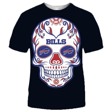 Nfl Buffalo Bills T Shirt Cool Skull For Fans