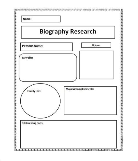 Biography Templates Word Excel PDF Formats