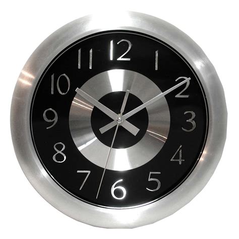 Mercury Black 10 Inch Black Polished Aluminum Wall Clock 14112026