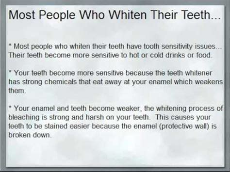 It involves a lot of money for the completion of the procedure. Side Effects Of Teeth Whitening - YouTube