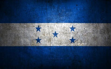 Скачать обои Honduran Metal Flag Grunge Art North American Countries