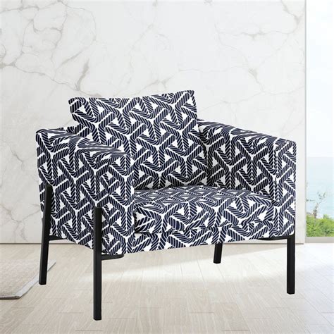 The reversible back cushion gives soft support for your back and two different sides to wear. IKEA KOARP Armchair Cover, Navy Blue Coastal Rope | Arm ...