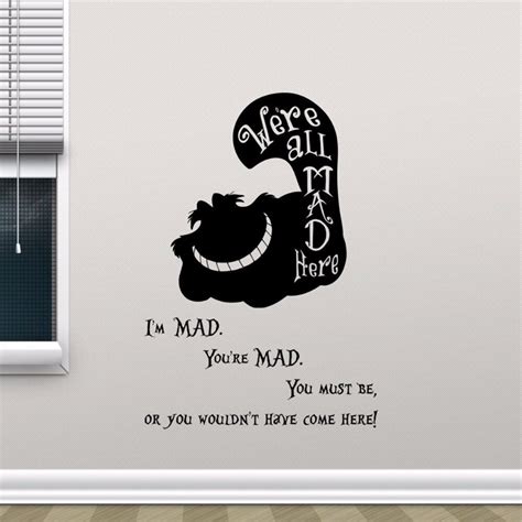 Cheshire Cat Smile Alice In Wonderland Quote Vinyl Wall Sticker Cartoon