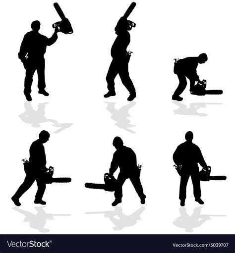 Man With Chainsaw Royalty Free Vector Image Vectorstock