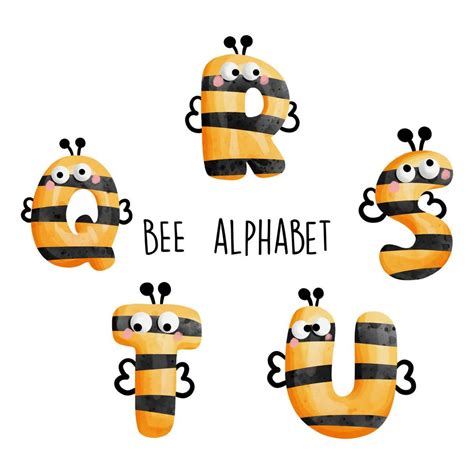 Bee Alphabetbee Font Vector Illustration 8078161 Vector Art At Vecteezy