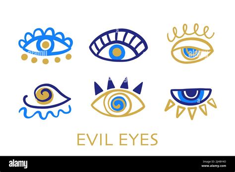 Evil Eyes Set Hand Drawn Elements Stock Vector Image And Art Alamy