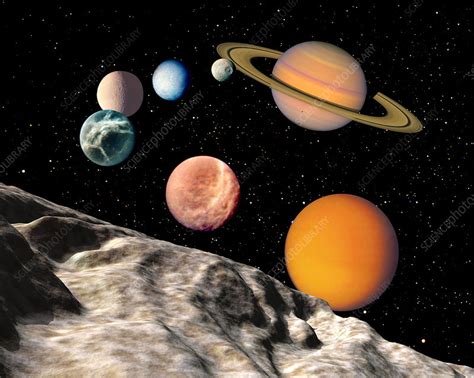 Saturn And Its Moons Stock Image R3900104 Science Photo Library