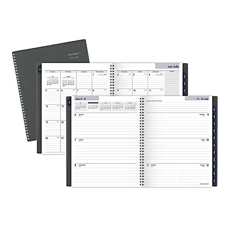 AT A GLANCE DayMinder Academic WeeklyMonthly Planner 8 12 X 11 Charcoal