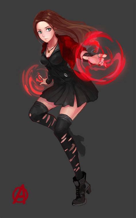 Red haired woman with charming appearance. Pin by lilac on Fandoms | Scarlet witch, Anime, Anime brown hair