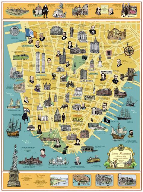 History Map Of Lower Manhattan New York City Lower Manhattan Nyc