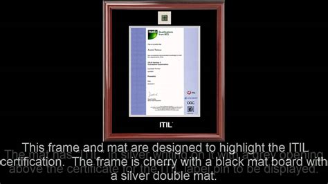 Itil Certificate Frame Cherry With Black Mat And Lapel Pin Opening Youtube