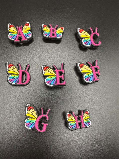 Butterfly Letter Alphabet Croc Charms Etsy