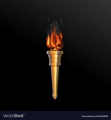Realistic Fire Torch Royalty Free Vector Image
