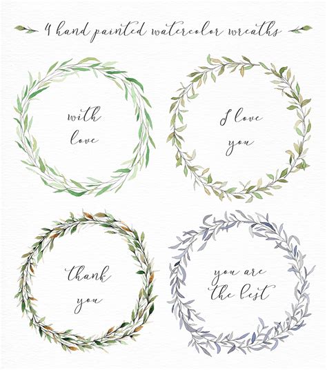 Watercolor Wreaths And Branches Creative Daddy