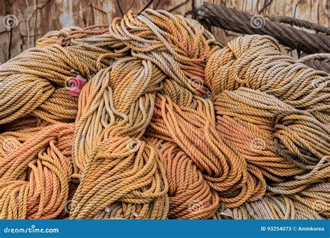 Closeup Of Large Pile Of Ropes Stock Image Image Of Blue Cord 93254073