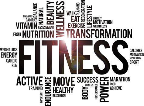Vinyl Wall Decal Fitness Word Cloud Healthy Lifestyle Gym