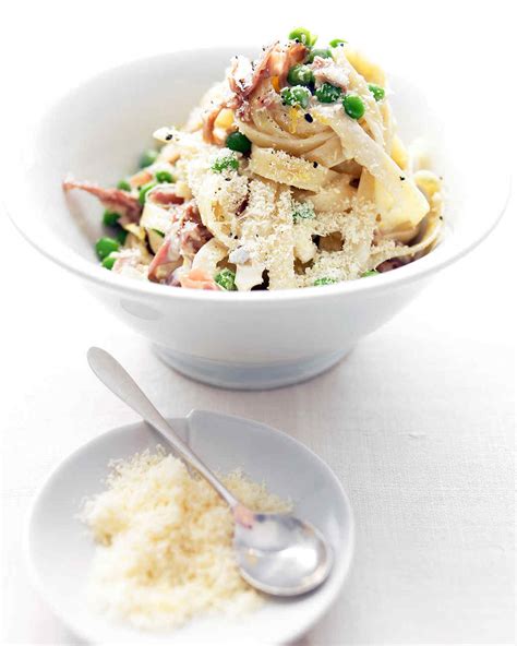 When done, rinse in cold water and drain again. Pasta with Prosciutto and Peas Recipe | Martha Stewart