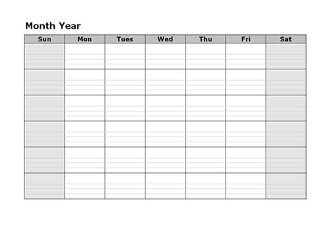 Blank calendar