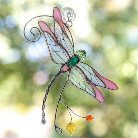 Stained Glass Blue Dragonfly Suncatcher