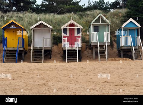 English Beach Huts Stock Photo Alamy