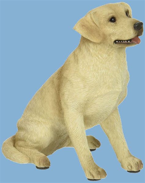 Sandicast Yellow Labrador Retriever Realistic Figurine Sitting Mid Size