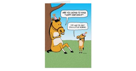 Birthday horse happy birthday cards. Funny Little Horse Birthday Card | Zazzle
