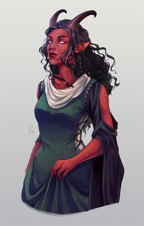 Another Half Body Tiefling Design Commission This Red Art Animation Tiefling Woman